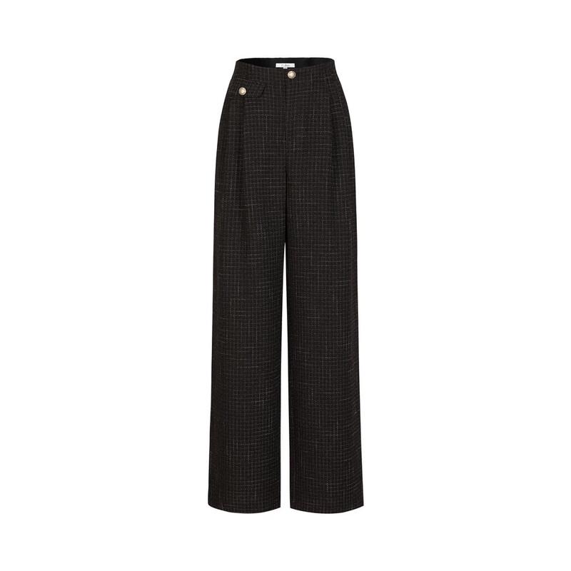 Jiusi Annakou Women's Tweed Wide-Leg Pants