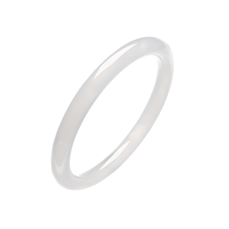 Zhou Dasheng White Chalcedony Bangle for Women 56mm