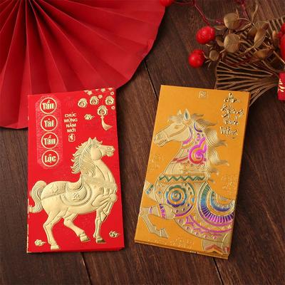 6pcs 2026 Horse Year Spring Festival Hongbao Traditional Lucky Money Envelopes  Lunar Year