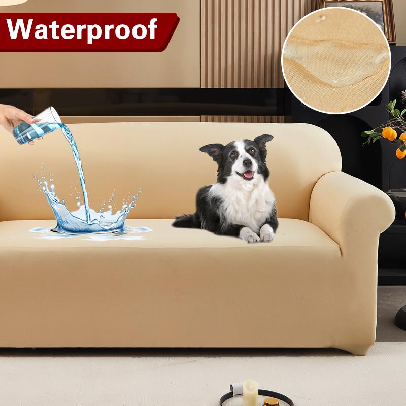 Housse de canapé extensible résistante à l'eau 1/2/3/4 places Housse de canapé en forme de L Housse de canapé universelle Protection de meubles Housse 1 pièce