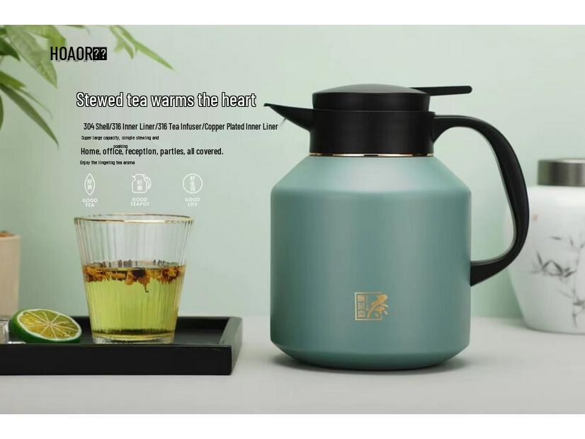 HOAOR Insulated Stainless Steel Tea Pot with Infuser
