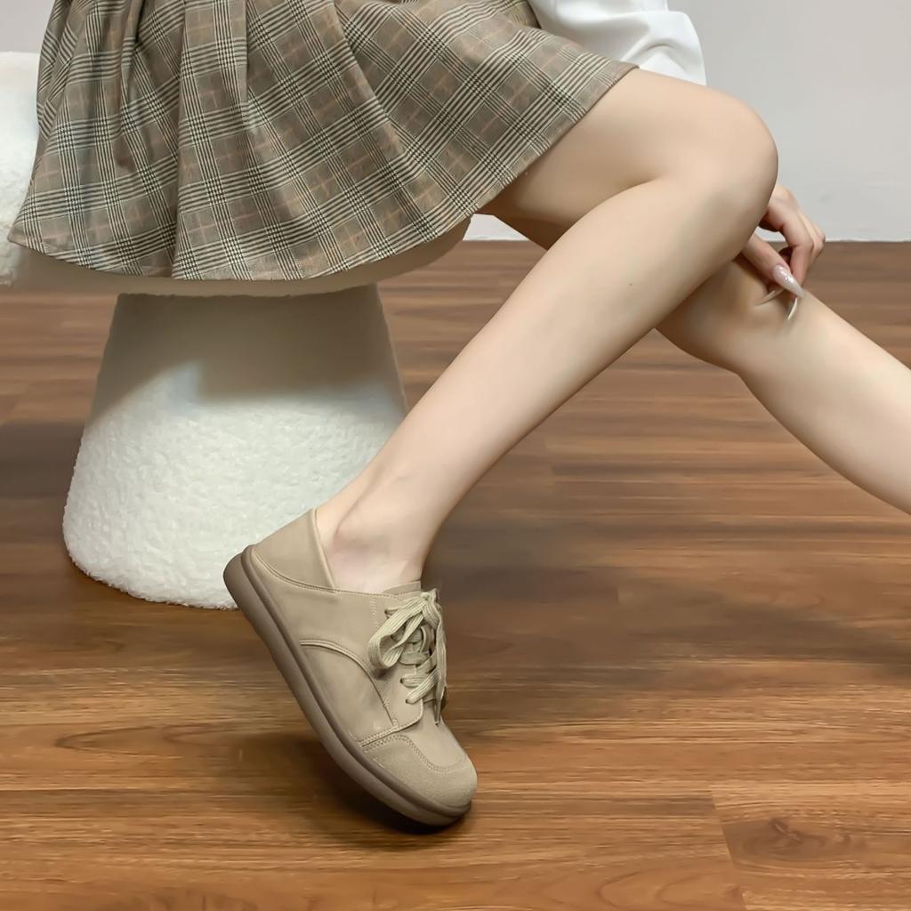 Grape mother platform casual shoes women comfortable wear big head shoes Korean version fashion small leather shoes campus retro board shoes women