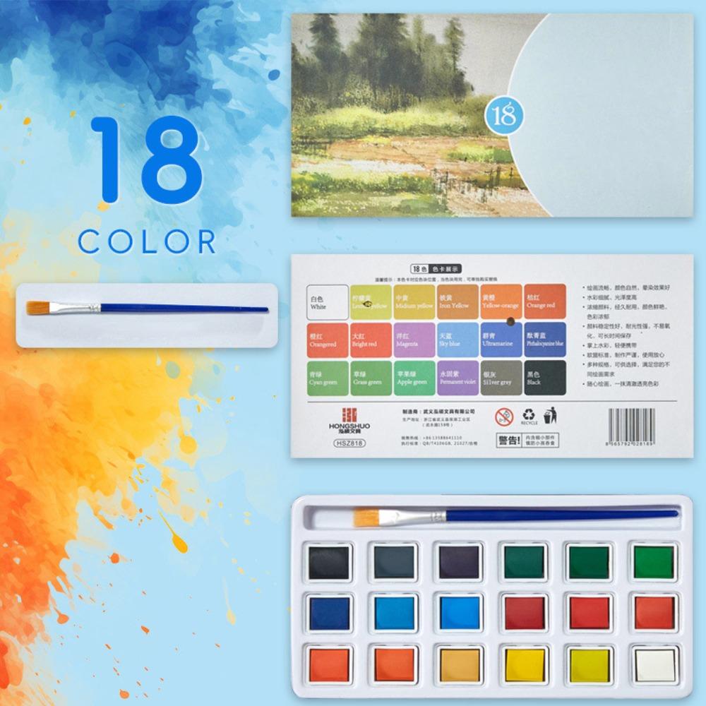 Solid Watercolor Water Color Pigment Kit Portable Artist Watercolor Paint For Students