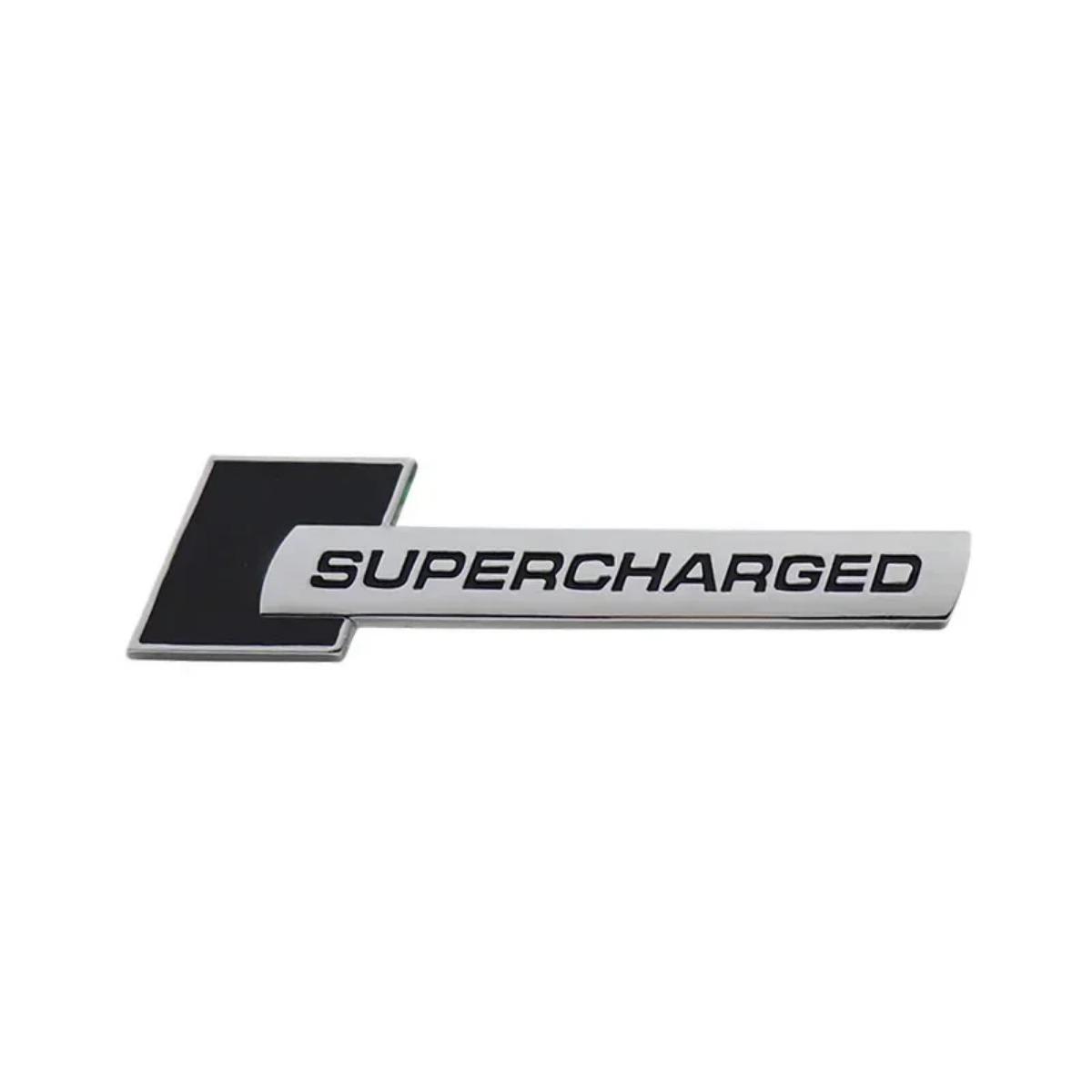 3D Metal Supercharged Logo Badge Sticker Side Fender Rear Trunk Emblem Decal