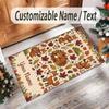 Fox Theme Crystal Velvet Floor Rug Personalized Custom Name Text Warm Carpet Home Decoration