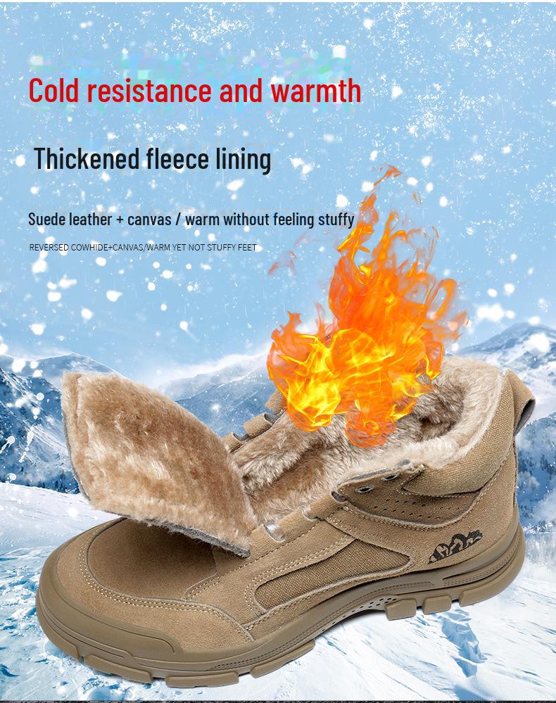 Manufacturer's New Insulated Cotton Work Shoes: Thickened, Anti-Smash, Anti-Puncture, Wear-Resistant Men's Safety Footwear.