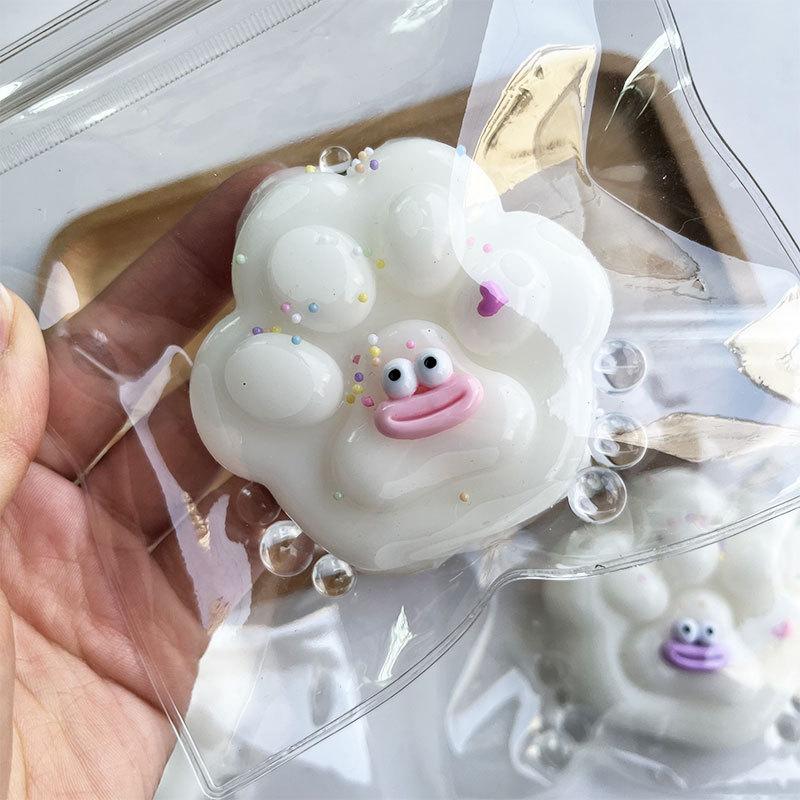 Cute Novelty Cartoon Funny Big-Mouthed Cat'S Paw Squeezing Fingertips Fidget Toys Squishy Cat'S Paws Kids Toy Kawaii Gift Girl