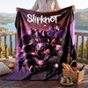 Warm Flannel Blanket Slipknot Pattern, Lightweight Comfortable Throw Blanket for Bed Sofa Use
