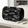 1pc Double Layer Flip Pencil Case, Football Splash, Large Capacity, Portable Polyester Pen Storage Bag with Zipper Closure, Ideal for School & Office