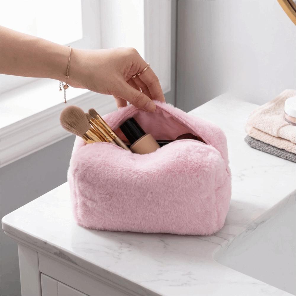 Plush Fabric Plush Storage Bag Multi Candy Colors Portable Plush Hand Pouch  Daily Sundries Storage