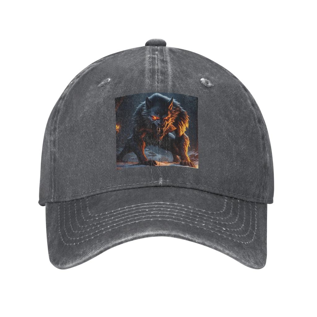 The Werewolf Baseball Caps Denim Hats Adjustable Casquette Streetwear Baseball Cowboy Hat for Unisex