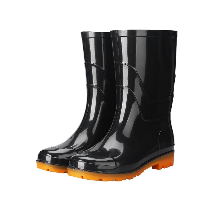 Double Coin Waterdichte Hoge Heren Regenlaarzen - Antislip, Slijtvast, Plastic Overschoenen