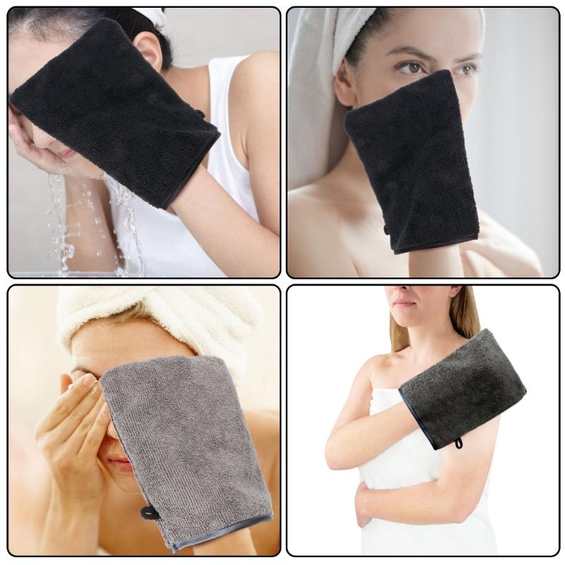 5Pack Microfiber Face Cleansing Gloves Soft Face Washcloths, Reusable Makeup Remover Wash Gloves Cloth 21x15CM