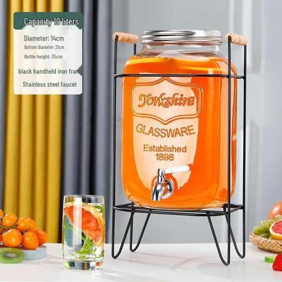 Xiyao Glas Getränkespender mit Zapfhahn, 10L