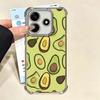 Cartoon Cute Avocado Plating Phone Case For Xiaomi Redmi Note 14 15 Pro Plus 13 12 11 11S 11T 10 9S 9 5G Anti-Fall Airabag Cover