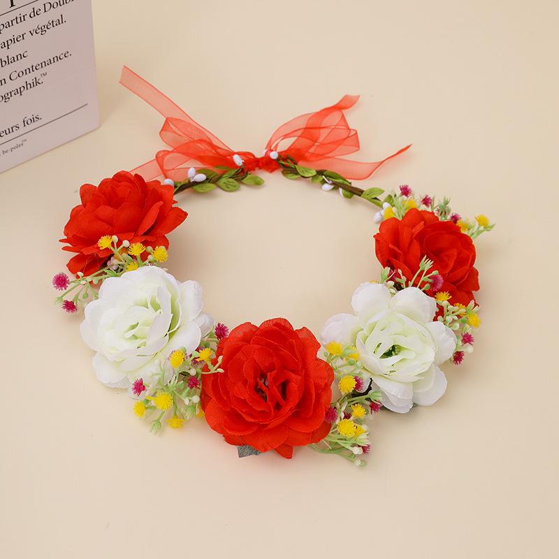 

Головной убор в стиле Мори с цветочным венком из роз для невест и подружек невесты - Идеальный аксессуар для волос для фестивалей и путешествий