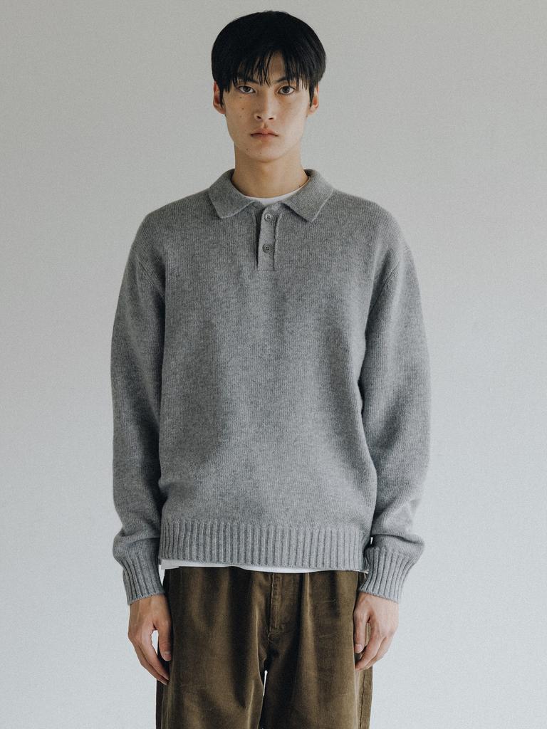 Deowedeoijeueosseom Park Collar Knit Sweater (Gray)