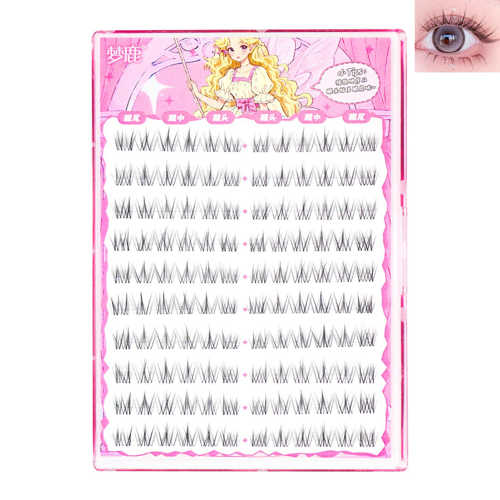 Korean Fashion False Eyelashes 3D Fluffy Cluster Lashes Spiky Cluster Eyelash for Daily False Eyelashes Reusable Eye Makeup Tool