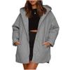 Women's Autumn Winter Solid Color Lightweight Casual Coat Loose Diamond Hooded Jacket