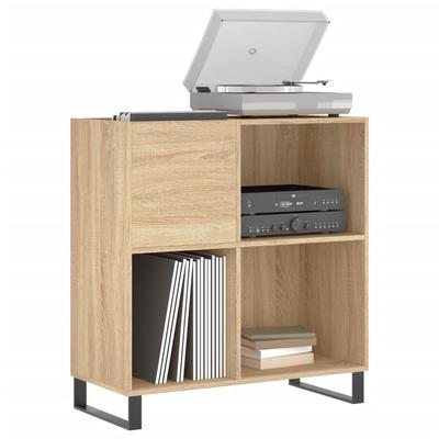 Record Cabinet In Sonoma Oak 33.3 X 15 X 35 Inches (84.5 X 38 X 89 Cm) Engineered Wood