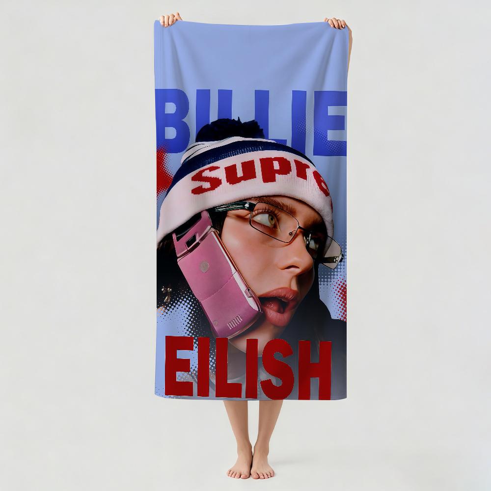Amerikanische Sängerin B-Billie E-Eilish Handtuch Trocknen Badetuch Anwendbar Für Leichtes Schwimmen Camping Yoga Strand Aus STJ40x70CM