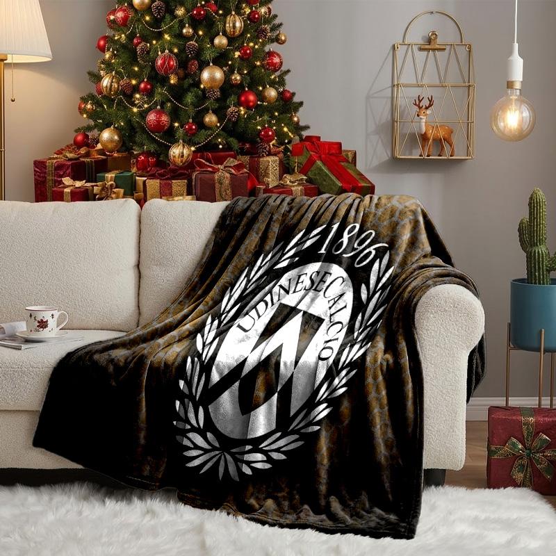 Udinese-Calcio Crest Design Throws Blanket Flannel Blankets Plush for Couch Bed Gifts for Men Women Travel picnic blanket Christmas fan gifts