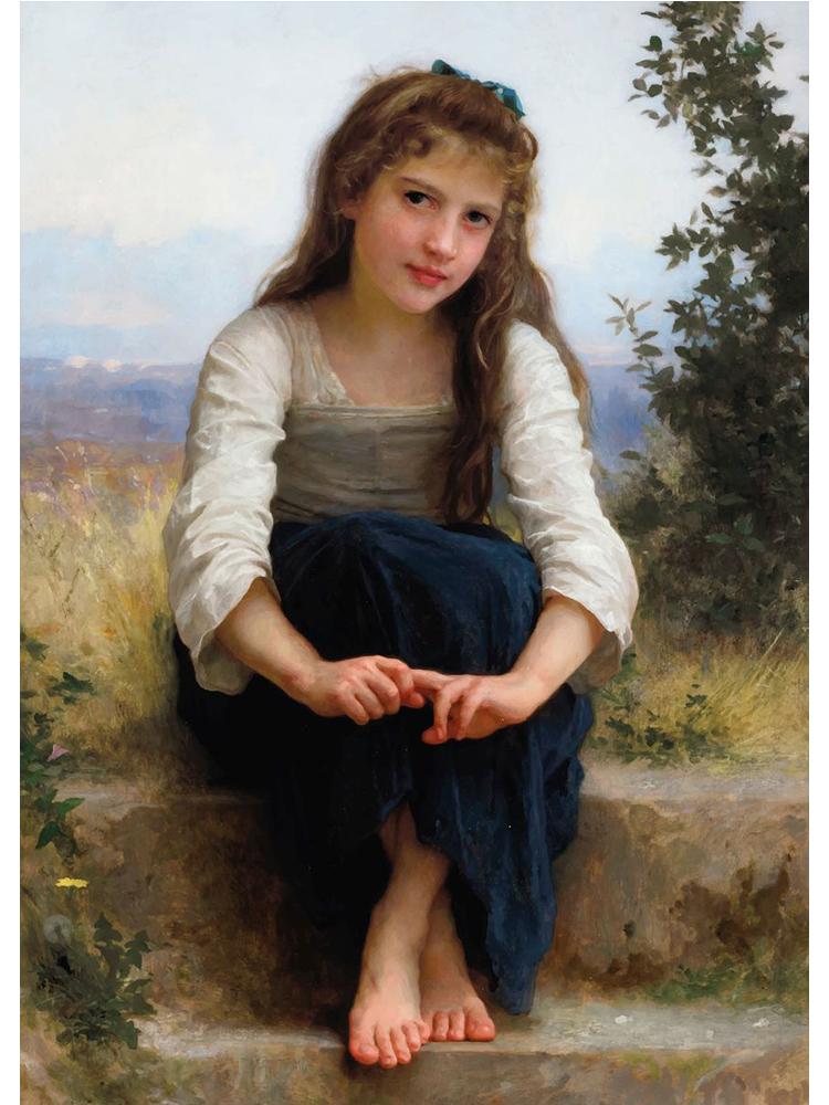 

Художник William Bouguereau Класичний твір мистецтва Плакат Полотно Картина олією Жіноча фігура Настінне мистецтво для прикраси будинку у вітальні 21x30cm No Frame