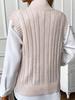 Women's Winter Sleeveless High Collar Vest Sweater - European & American Style, Solid Color