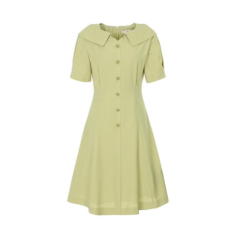 SOUP V-Neck Collar Flare Dress (Sz4Opm7)