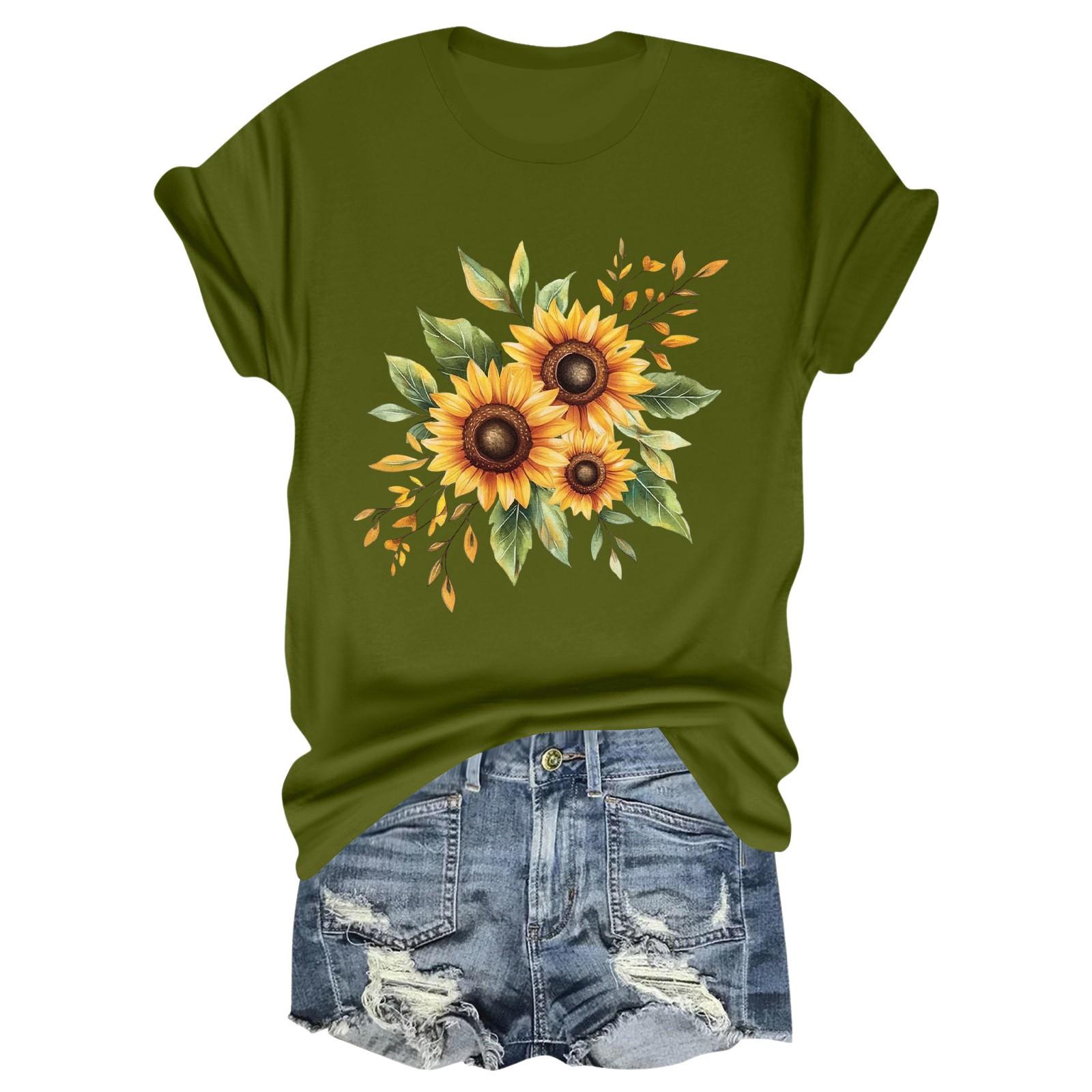 

Child Casual Daily Round Neck Printed Short Sleeved T-shirt Letter Top 120 зелений