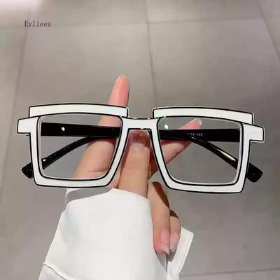 Vintage Square Eyeglasses New Cute Cartoon Style Blue Light Blocking Spectacles Ins Trendy Optical Computer Eyewear