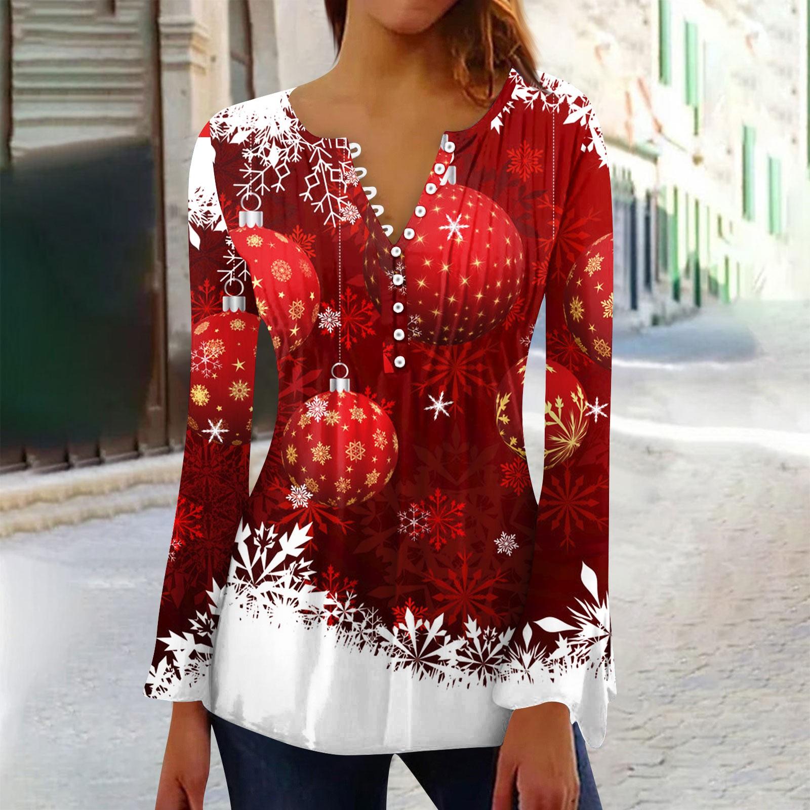 

Рубашки на пуговицах для женщин, туники с принтом, топы, нарядные повседневные блузки с длинными рукавами и V-образным вырезом в виде колокольчика L