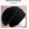 Casual Big Head Winter Hat Windproof Warm Beanie Hat Coldproof Elastic Knitted Pullover Cap Outdoor Sports