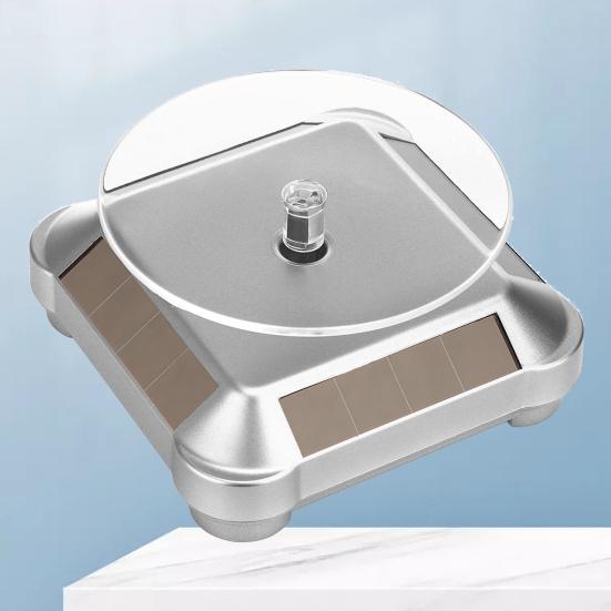 Solar Rotating Display Stand 360 Degrees Dual Use Stable Automatic Turntable for Showcase