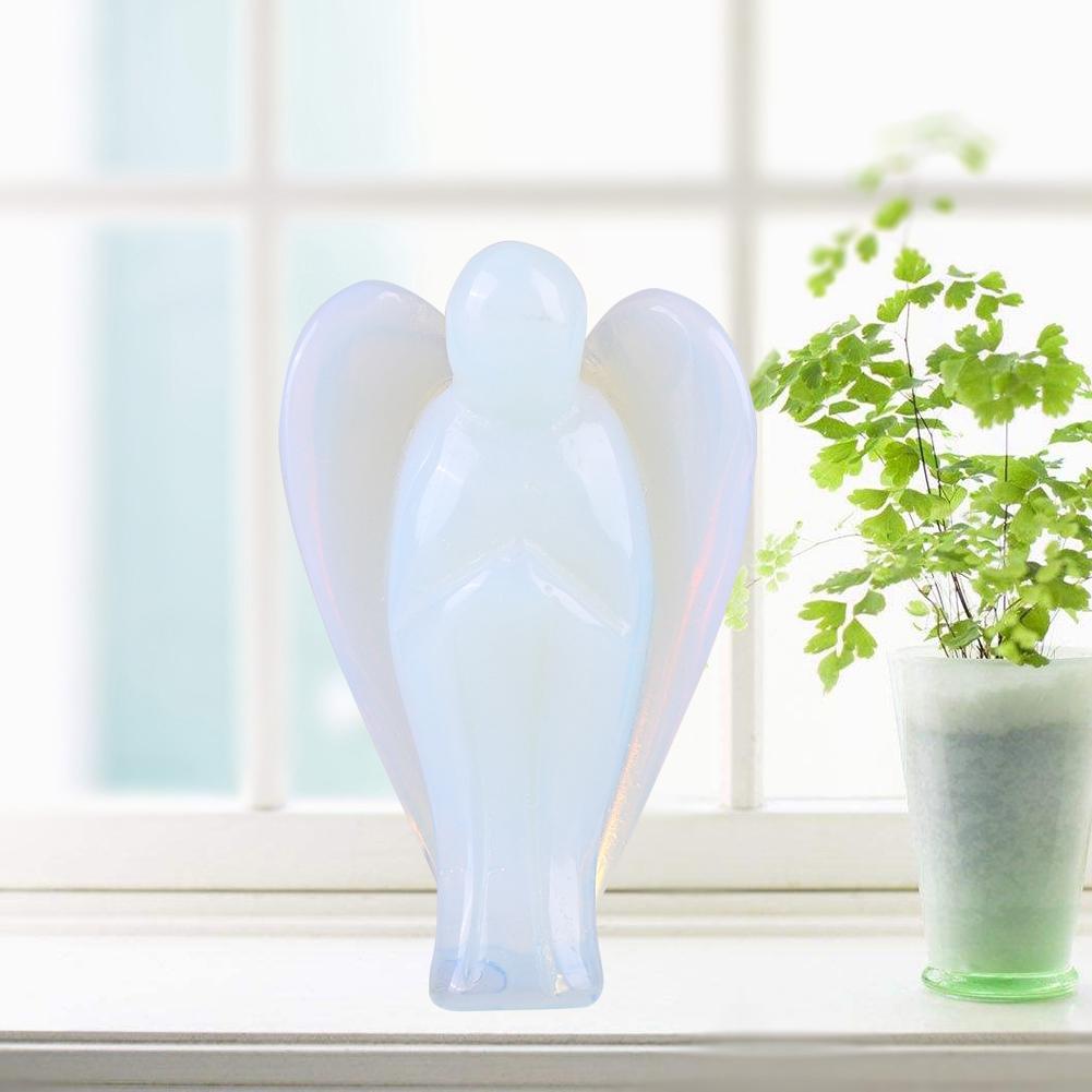 1,5palcový krásný přírodní opálový anděl ve tvaru křišťálového léčivého kamene