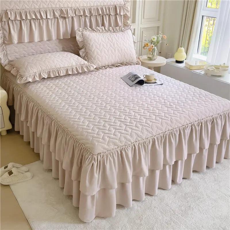 1PCs Thickened Lace Bed Skirt Four Seasons Single Piece Headcover Anti Slip and Dust Proof Bed Covers Bedding Supplies