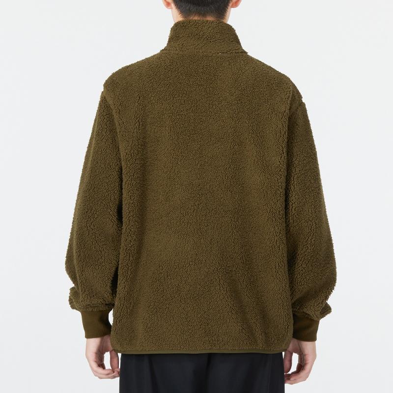 PUMA Solid Color Fleece Lined Logo Athleisure Stand Collar Sherpa Jacket Men's Army Green 537699-62