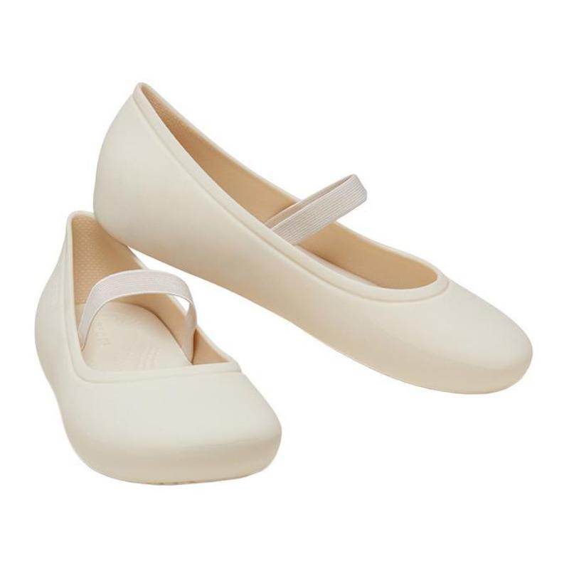 Crocs Round Toe Foot Non-slip and Wear-resistant Low-top Children's Leather Shoes White Children's Model