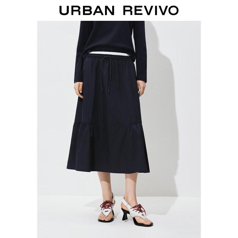 UR Fall 2025 Women s Casual Pleated Drawstring Skirt M