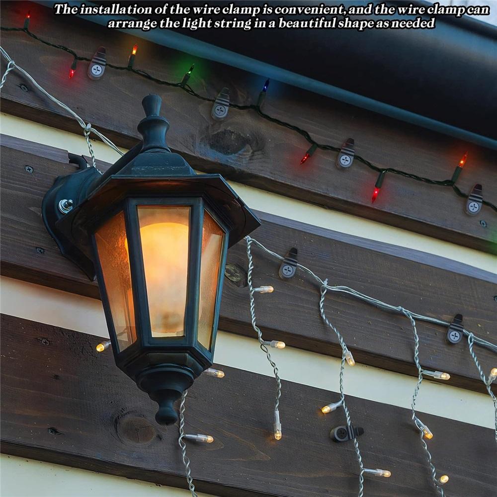 100-Pack String Light Hooks With Screws – White/Black Screw Hooks For Christmas Lights, Fairy Lights – Indoor/Outdoor, 10 Lbs Capacity