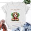 Sloth I DonT Drink Coffee To Wake Up Cartoon Printed TShirts Women Summer Casual TShirts O Neck ShortSleeved Clothing
