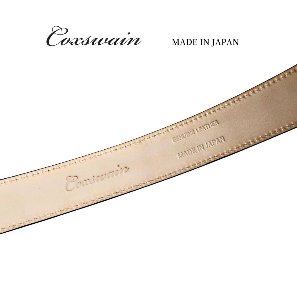 Coxswain Belt for Genuine Crocodile 30mm Made in [COXSWAIN] Men, Leather, Black, Embossed, Width, Japan, CW20210-19