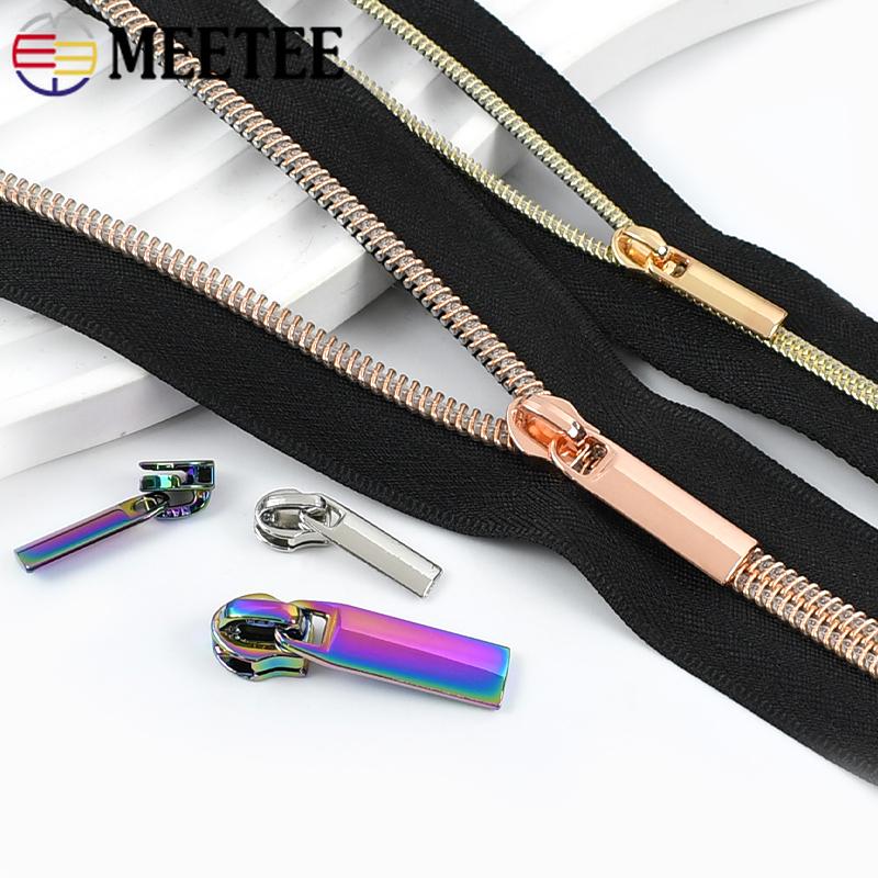 2/4/10Meters 3# 5# Black Nylon Zippers By The Meter with Zipper Puller Jacket Coat Sewing Zip Repair Garment Crafts Accessories