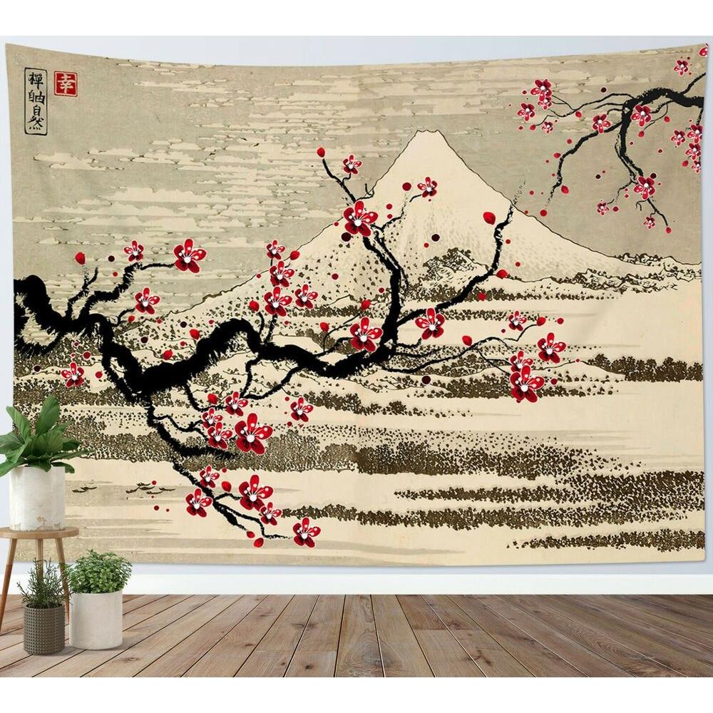 Sakura Tapestry in Retro Japanese Style 75x100