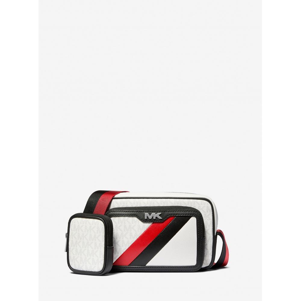 

Michael Kors Rivington Striped Camera Bag Mk Signature 37f4lrvc0l2610 Bright Red F