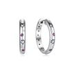 PANJBJ 925 Sterling Silve Black Agate Hoop Earring for Women Geometry Line Simple Hip Hop Office Versatile Jewelry Gift Dropship