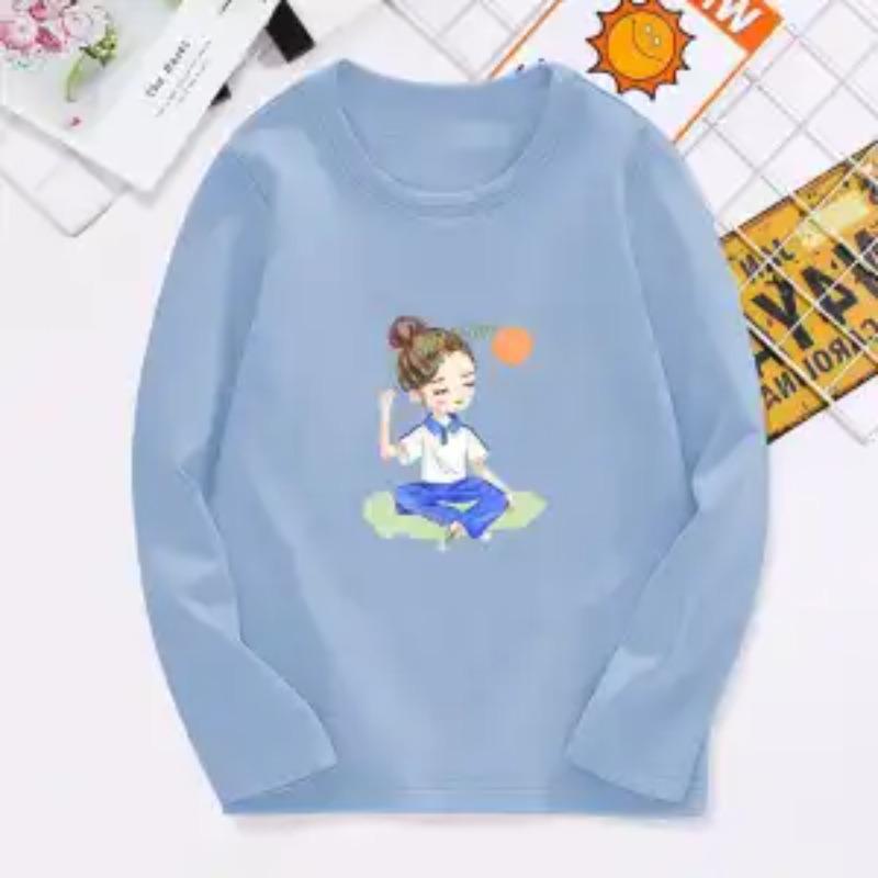 Kinder Meisjes Shirt Schattig Longsleeve T-shirt Vrije Tijd Cartoon Ronde Hals Shirt Tops