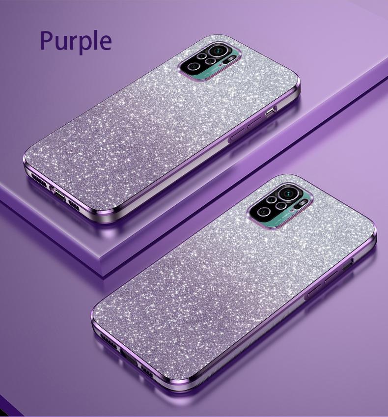

Redmi 10C Роскошный чехол с градиентным блестящим покрытием для Xiaomi Redmi Note 10 Pro 10s 10a женский силиконовый чехол на заднюю панель Note10 S 10pro Redmi 10c фиолетовый
