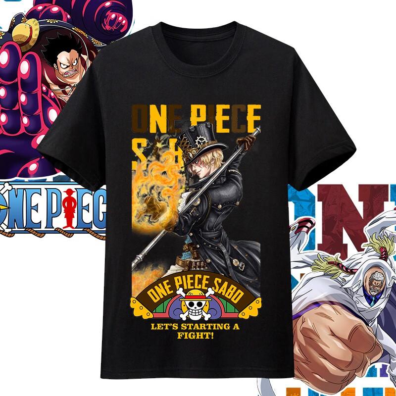 One Piece Anime Character Printing Oversized Cotton Tshirt Men and Women Comfortable Y2K Childrens Clothing Summer Trend Tees