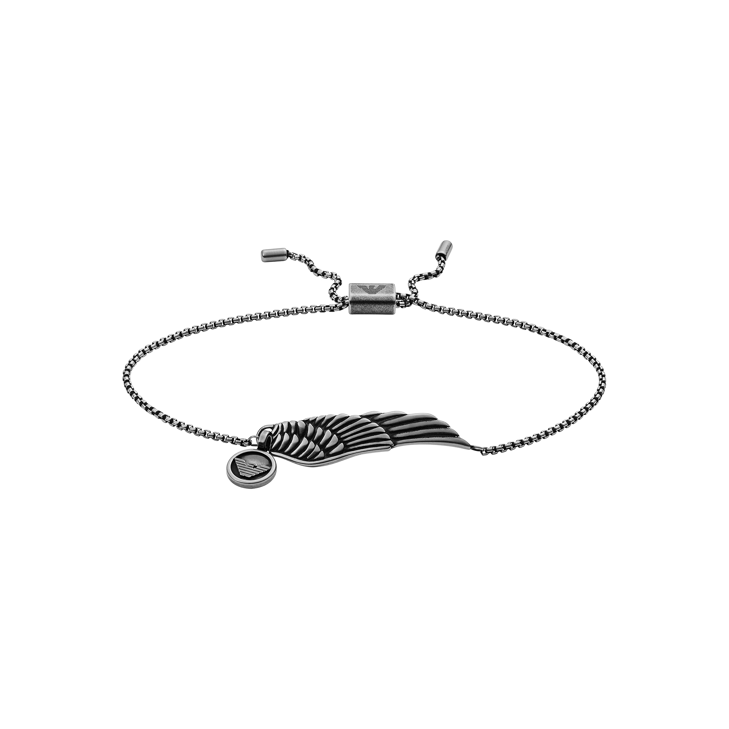 

Emporio Armani Gray Tone Stainless Steel Beaded Slider Bracelet сірий колір